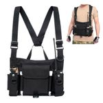 Radio Harness Chest Front Pack Pouch Holster for Two Way Radio Walkie Talkie