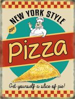 New York Style Pizza small steel sign 200mm x 150mm PRICED TO CLEAR