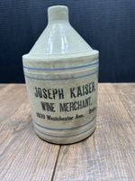 Vintage JOSEPH KAISER WINE MERCHANT Crock Jug 1039 Westchester Ave Bronx NY