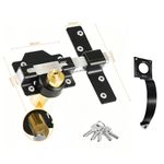 50mm/70mm Heavy Duty Long Throw Gate Lock with Handle 5 Keys for Gate