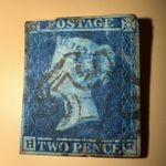 Great Britain 1840 2d blue rare stamp 