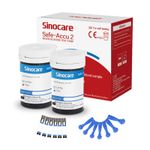 sinocare (Safe-Accu2) Glucose Test Strips/Blood Sugar 50 Count(Pack of 1) 