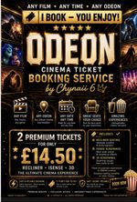 🍿 x2 UK ODEON TICKETS – LUXE,RECLINE, 3D Only £14.50  😳 FANCY SEATS 💺FOR LESS