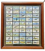 Players Cigarette Cards Oak Framed Set 50 RAF Aircraft Collection 47 cm x 52 cm