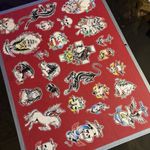Vintage Tattoo Flash Sheet Colored Signed By Electric Ed Gulf Coast Tattoo 20x15