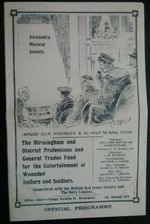 WORLD WAR I : OFFICIAL PROGRAMME FOR ENTERTAINMENT OF WOUNDED SAILORS & SOLDIERS