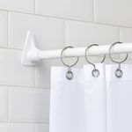 EcoSpa Shower Bath Curtain Rail Pole Track White L or U Shaped