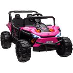 AIYAPLAY Kids Ride on Car, 12V Electric Truck w/ Horn, Lights, USB, Pink