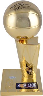Shaquille O'Neal Lakers Signed 12" Replica Trophy - Three Time Champion