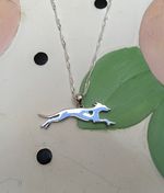 Whippet Sterling Silver Charm Necklace - New - FREE SHIPPING
