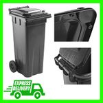 Industrial Commericial 140L Outdoor Wheelie Bin With Strong Rubber Wheels & Lid