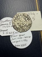 RARE! Scottish Hammered Coin, James II, Silver Groat. Spink 5225