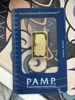 PAMP Suisse 10g Gold Plated Bar Lady Fortuna  Collectible