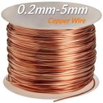 Copper Wire Round 99.9% Solid Bare 0.2mm 0.3mm 0.4mm 0.5mm 0.6mm 0.8mm 1mm - 5mm