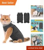 Adjustable Cat Recovery Suit for Surgery and Overgrooming - Lightweight & Soft