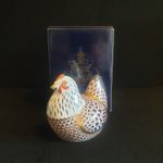 Royal Crown Derby Paperweight Chicken Gold Stopper