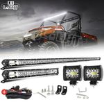 52" LED Light Bar +22" Bumper +4'' PODS+Wiring Fit Polaris Ranger XP 900 1000