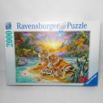 Ravensburger Tigers At Sunset 2000 Piece Jigsaw Puzzle Complete VGC