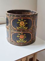 Unique Vintage Wooden Handpainted Jardiniere Planter | Folk Art