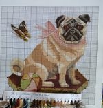 Elizabeth Bradley tapestry chart 16 x 16 inches 'Toby The Pug'