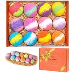 100% Natural Handmade, 12 Organic Bath Bomb Gift Set With Essential Oils - 60g