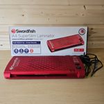 Swordfish A4 SuperSlim Laminator Home Office Metallic Red 4 Roller Jam Free