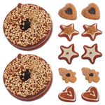 2 Sets Artificial Dessert Christmas Fake Cookies Faux Chocolate Biscuits