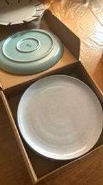 Grey Matt Ceramic Round Dinner Plates 4-Piece Set, Adults, 1 Compartment