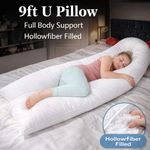 9 FT U Shaped Pillow Maternity Pregnency Support Long Full Body Comfort U Pillow
