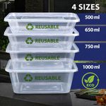 Plastic Food Containers with Lids Takeaway Microwave Reusable Storage Boxes