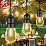 HEAVY DUTY FESTOON E27 IP65 WATERPROOF LED OUTDOOR GARDEN STRING LIGHTS 98FT UK