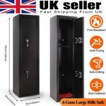 6 Gun Cabinet New Rifle Safe Approved 7-Lever Locks Extra Wide & Deep Ammo Box