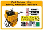 TEREX MBR71 Roller Sticker Decal Kit. Full Kit With Safety Stickers