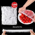 100pcs Reusable Elastic Food Covers Bags, Fresh Keeping Bags Extra Large Wrap