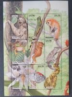 Madagascar 1998 /Animals from Around the World-Loris, Python...  / 8v minisheet