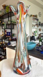 Large Glass Vase - ZABKOWICE - Decorative Design - Height 38cm - 0.9kg
