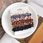 6PCS Silk Satin Scrunchies Hair Ties Elastic Ponytail Hair Bands Soft Hair Rope