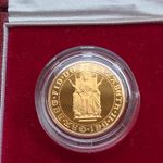 UK Proof Gold Sovereign 1989 500th Anniversary 1489-1989 Box COA 02142