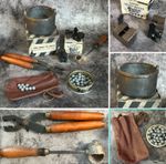 Vintage Gunsmith Tools Black Powder Ball Shot Mould Block Lead Pot Pouring Ladle
