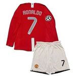 Kids Men's M-U 2007/08 Retro Long Sleeve Jersey CR #7 Kids Shirt Gift