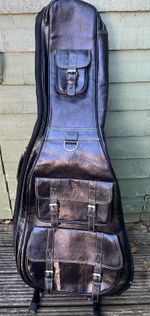 Genuine leather guitar gig bag