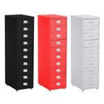 3/4/5/6/8/10 Drawers Home Office Filing Cabinet Metal Storage Cupboard on Castor