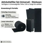 Activated carbon exhaust filter fleece universal filter mat (1 m x 1.90 m) th...