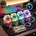 Light Up Keyboard Keychain Clicker Stress Relief LED Button Fidget toy