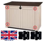 2 x Replacement Hinges for Keter Store it Out XL SH1 SH2 SH3 Black NEW