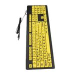 USB Keyboard Computer Accessory Large Letter Print Wired Yellow Button For Vista