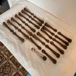 Antique Copper Brass Stair Carpet Clips Runner Rods x 27