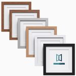 Square Photo Picture Frame with White Mounts Wood Effect Black White Oak Large