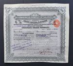 Greece / Judaica - Commercial Co. of Salonica (Tobacco) - 1896 - cert.100 shares