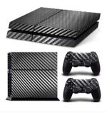 PS4 Console Carbon Black Fiber Skin Sticker Wrap Dustproof Vinyl Decal UK Seller
